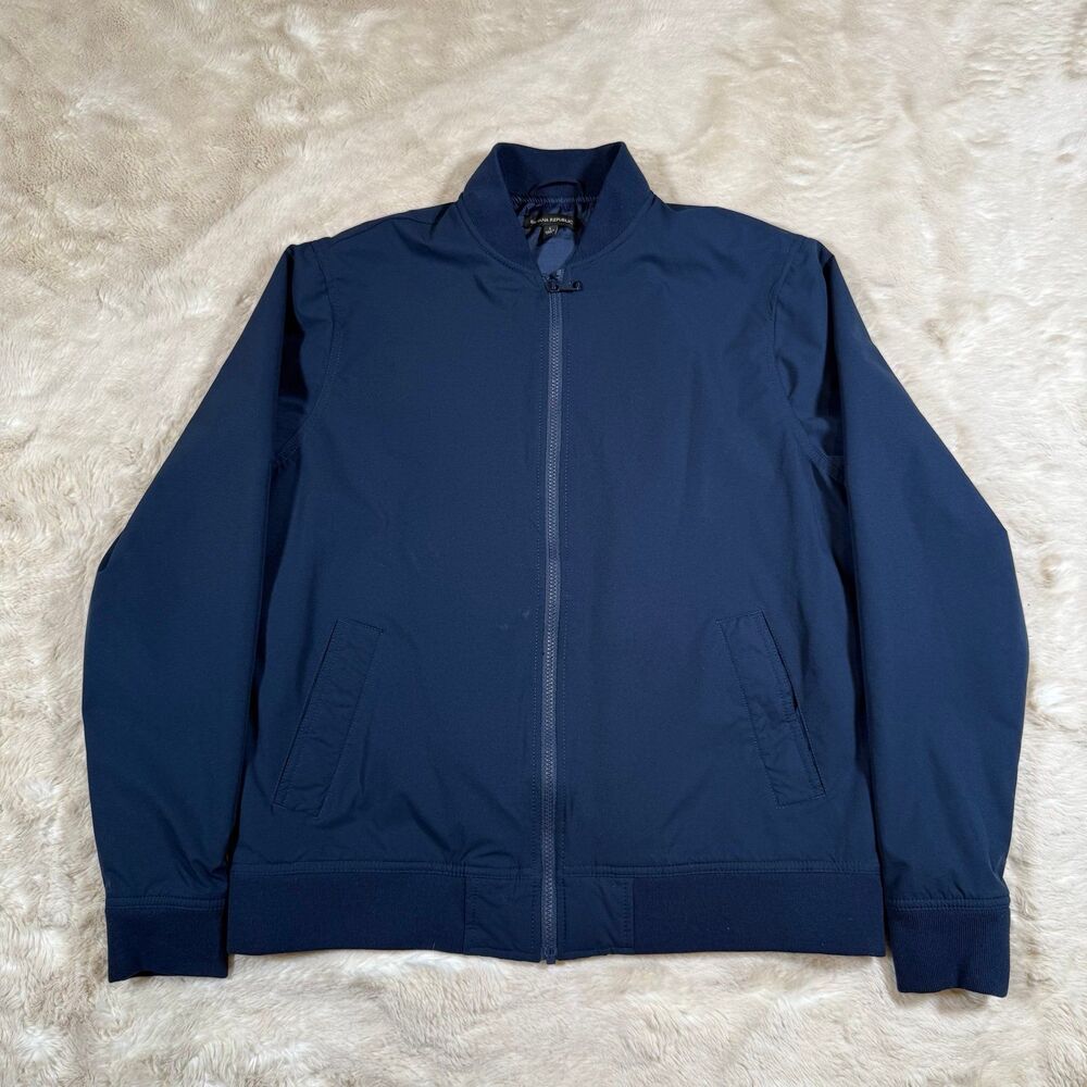 Banana Republic Men's Bomber Jacket Blue Large